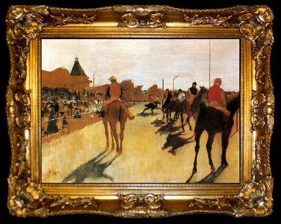 framed  Edgar Degas Horses Before the Stands, ta009-2